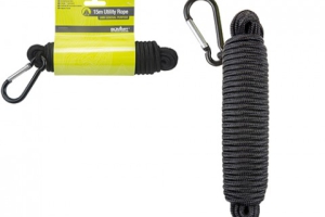Summit Black Utility Rope with Carabiner 15m x 5mm